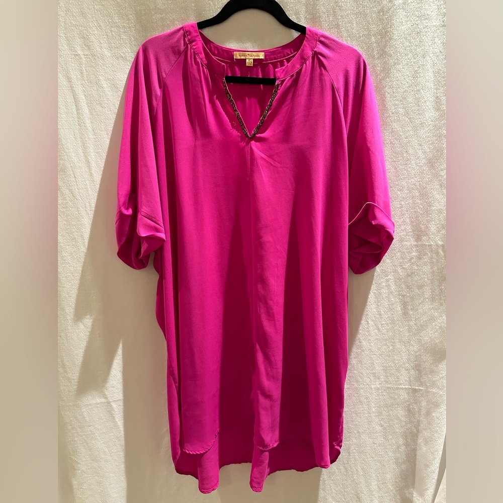 BARBIE PINK Gibson Latmer v-neck tunic, size XL